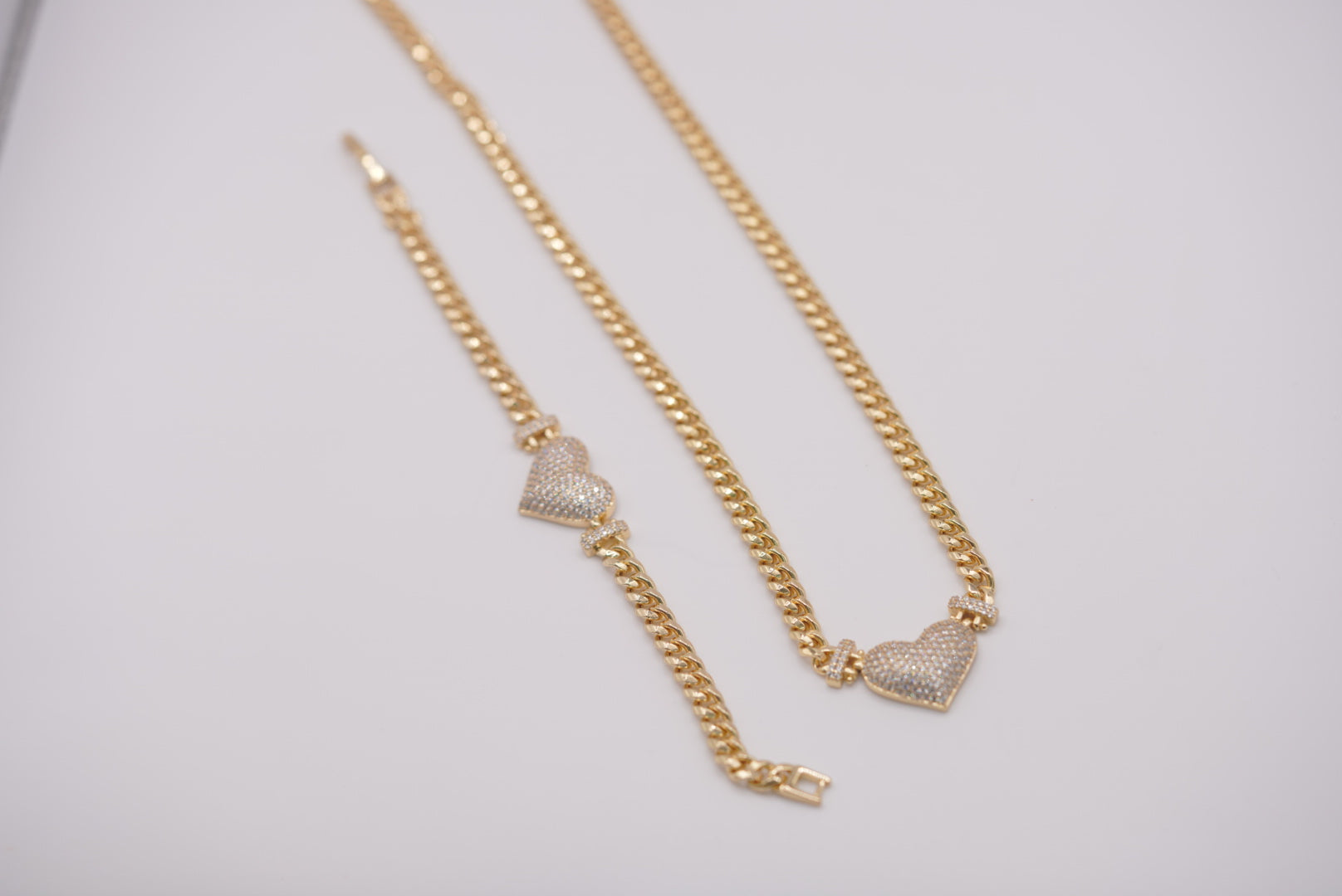 Cuban Link Heart Set