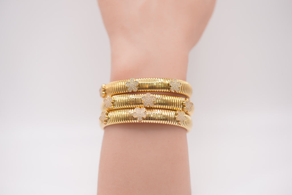 Open Cuff Bracelet - Floral Flex
