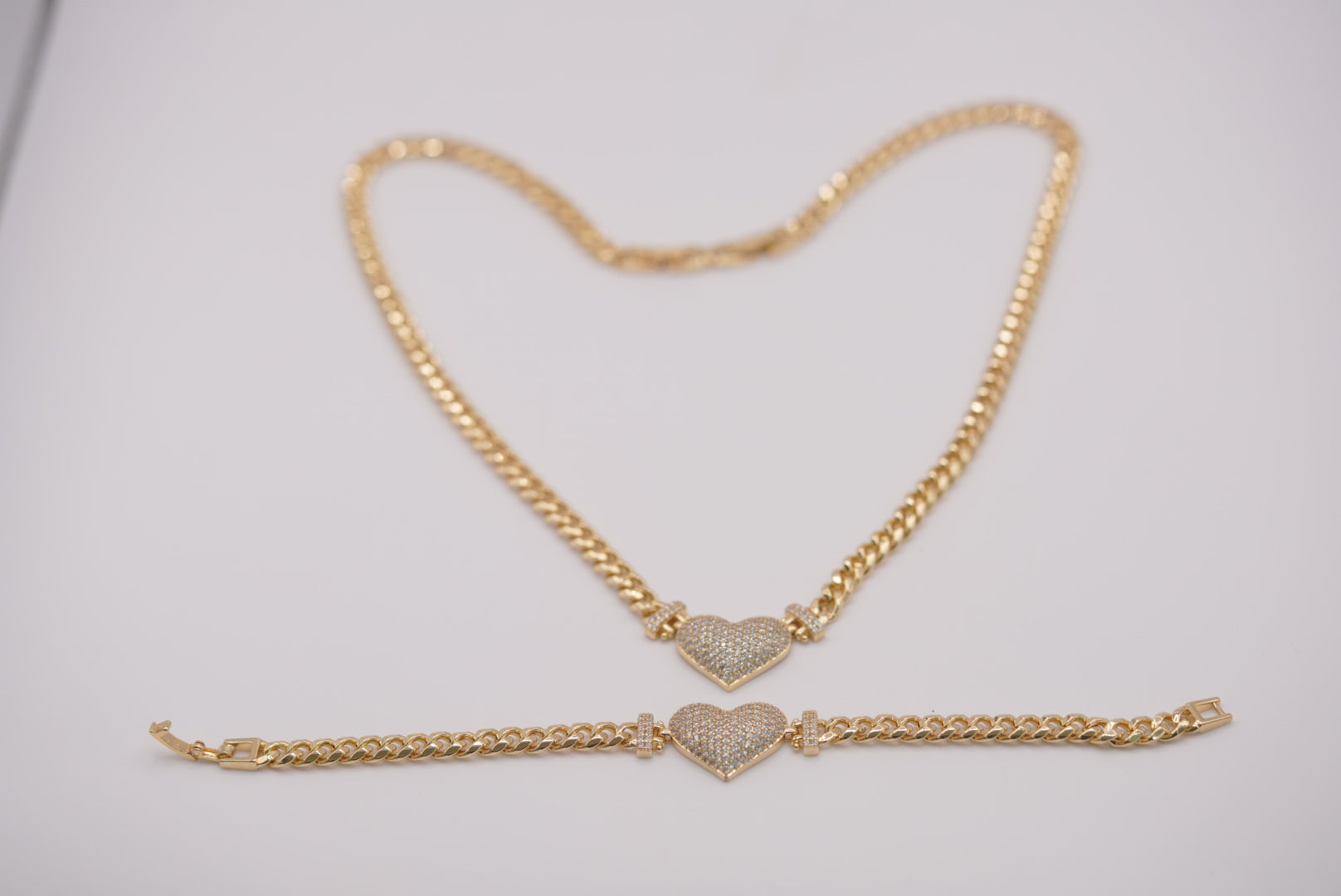 Cuban Link Heart Set